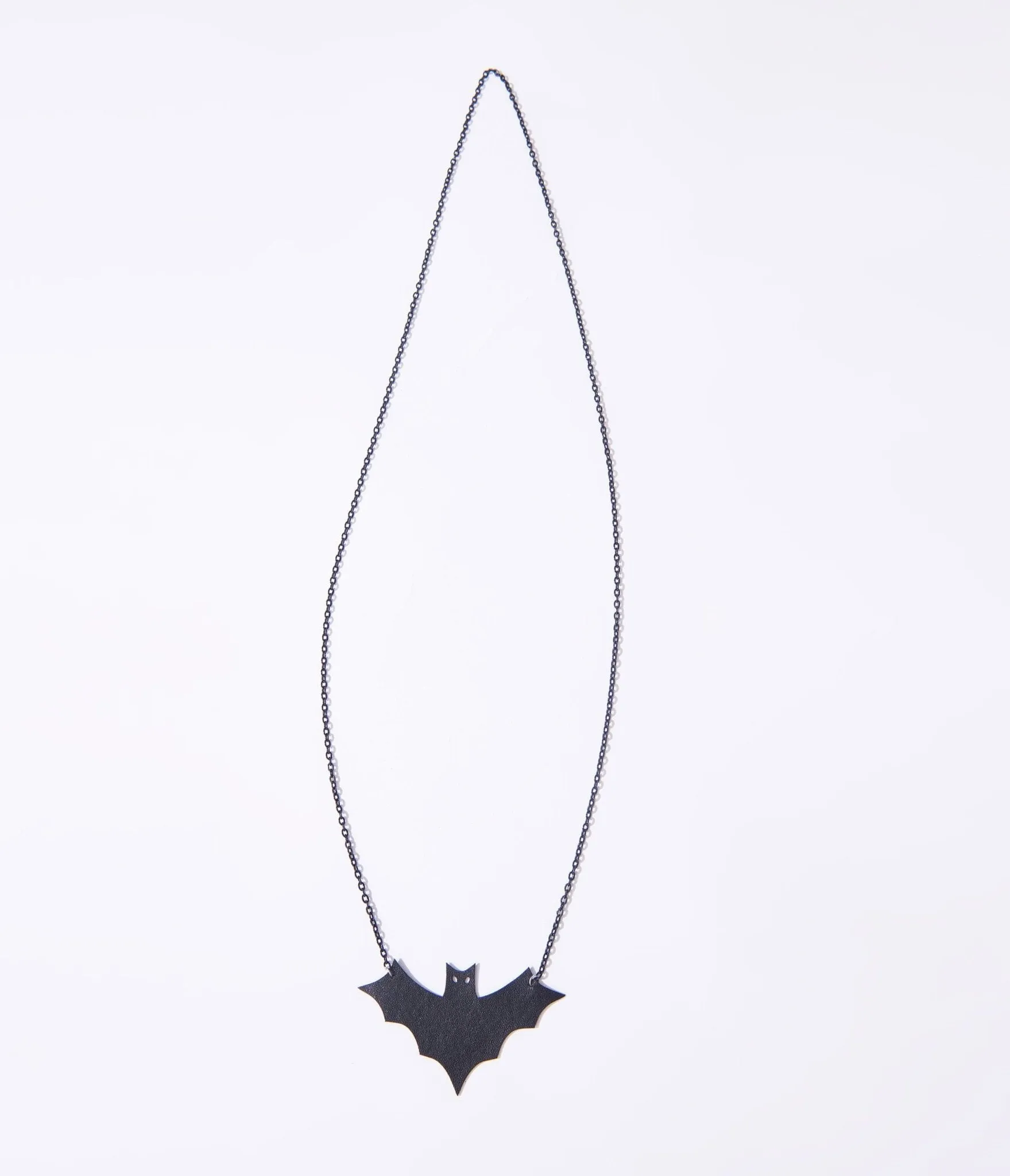 Unique Vintage Black Bat Long Necklace