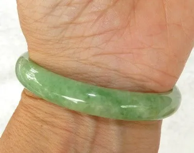 Vintage Slender Varied Green Veins  Burmese Jadeite Jade Bangle Bracelet Small Size 54mm (TI-2857)