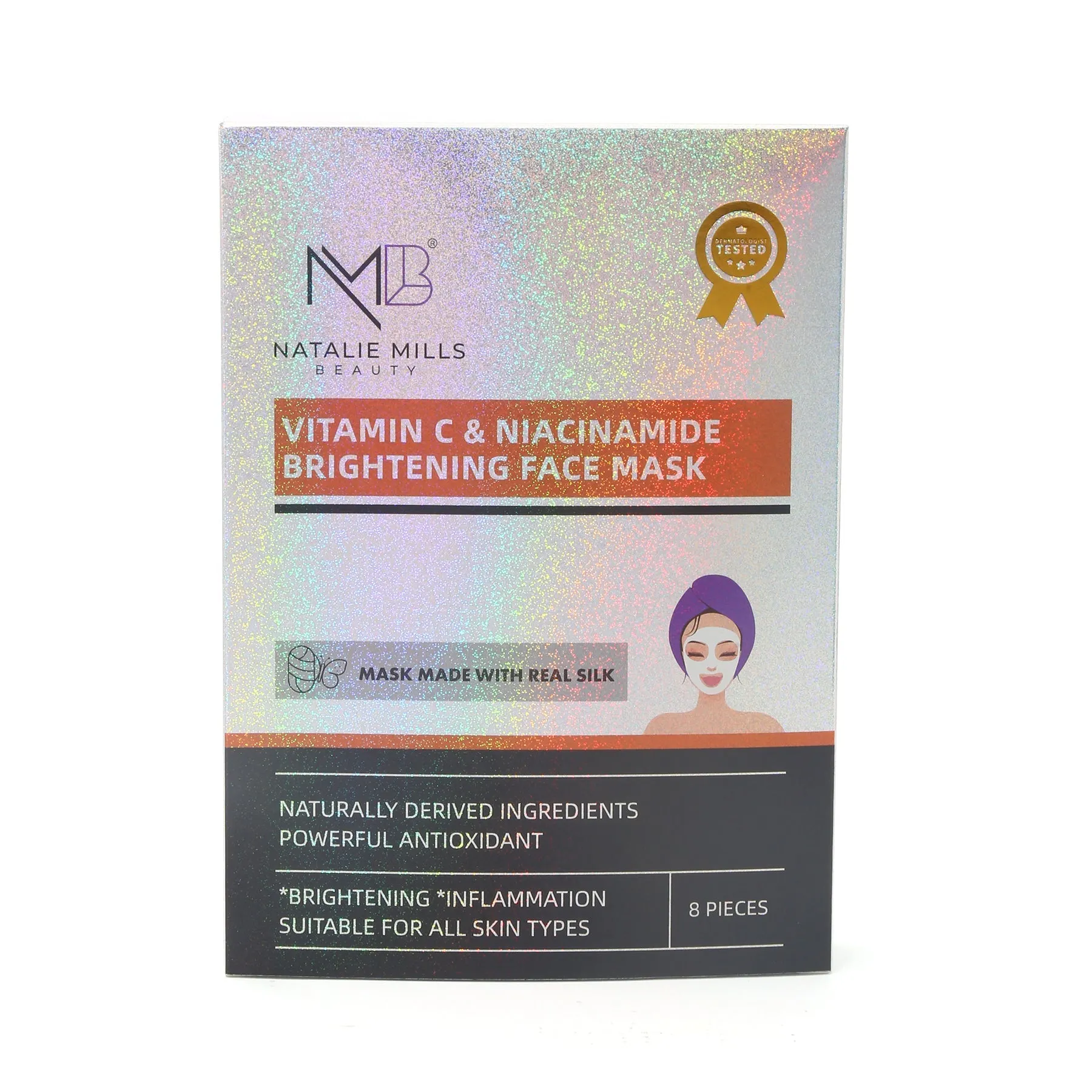 Vitamin C & Niacinamide Brightening SILK Face Mask - Box of 8