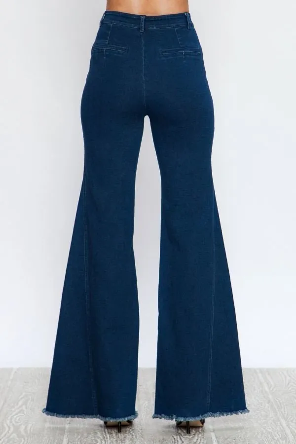 Women's High Waisted Flare Denim Pants