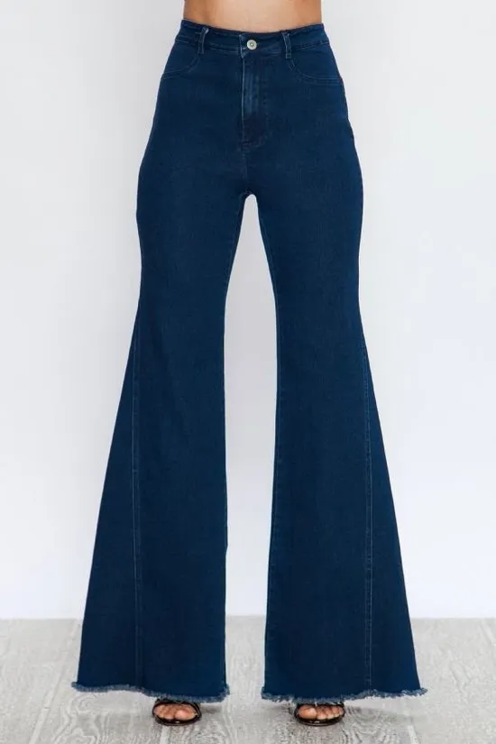 Women's High Waisted Flare Denim Pants