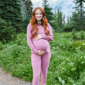 Women's Jogger Pajama Set in Dusty Rose