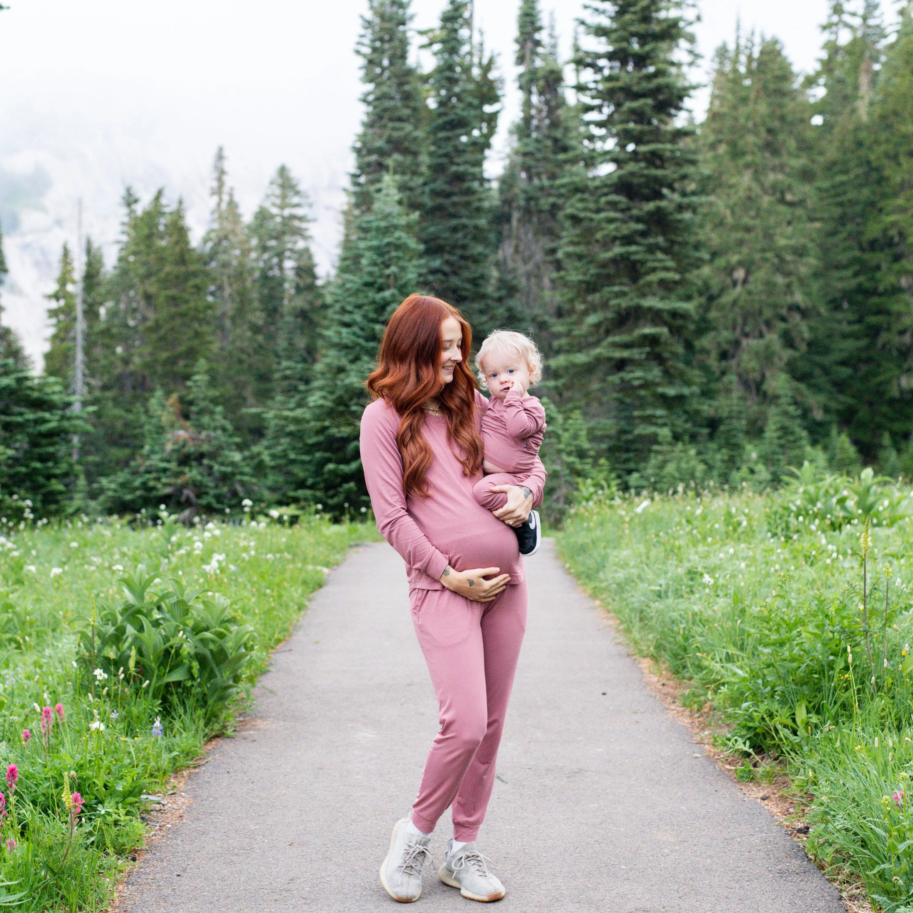 Women's Jogger Pajama Set in Dusty Rose