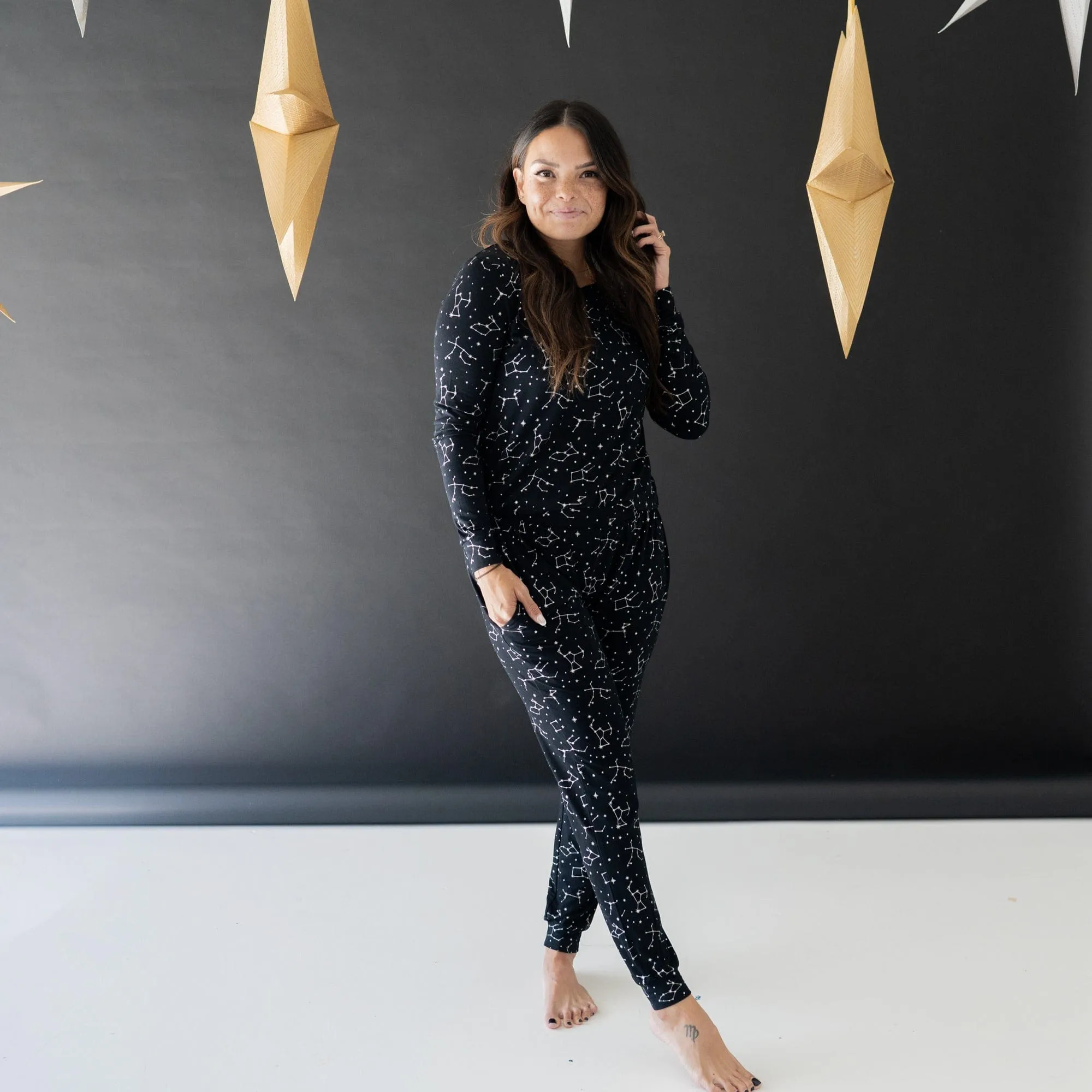 Women's Jogger Pajama Set in Midnight Constellation