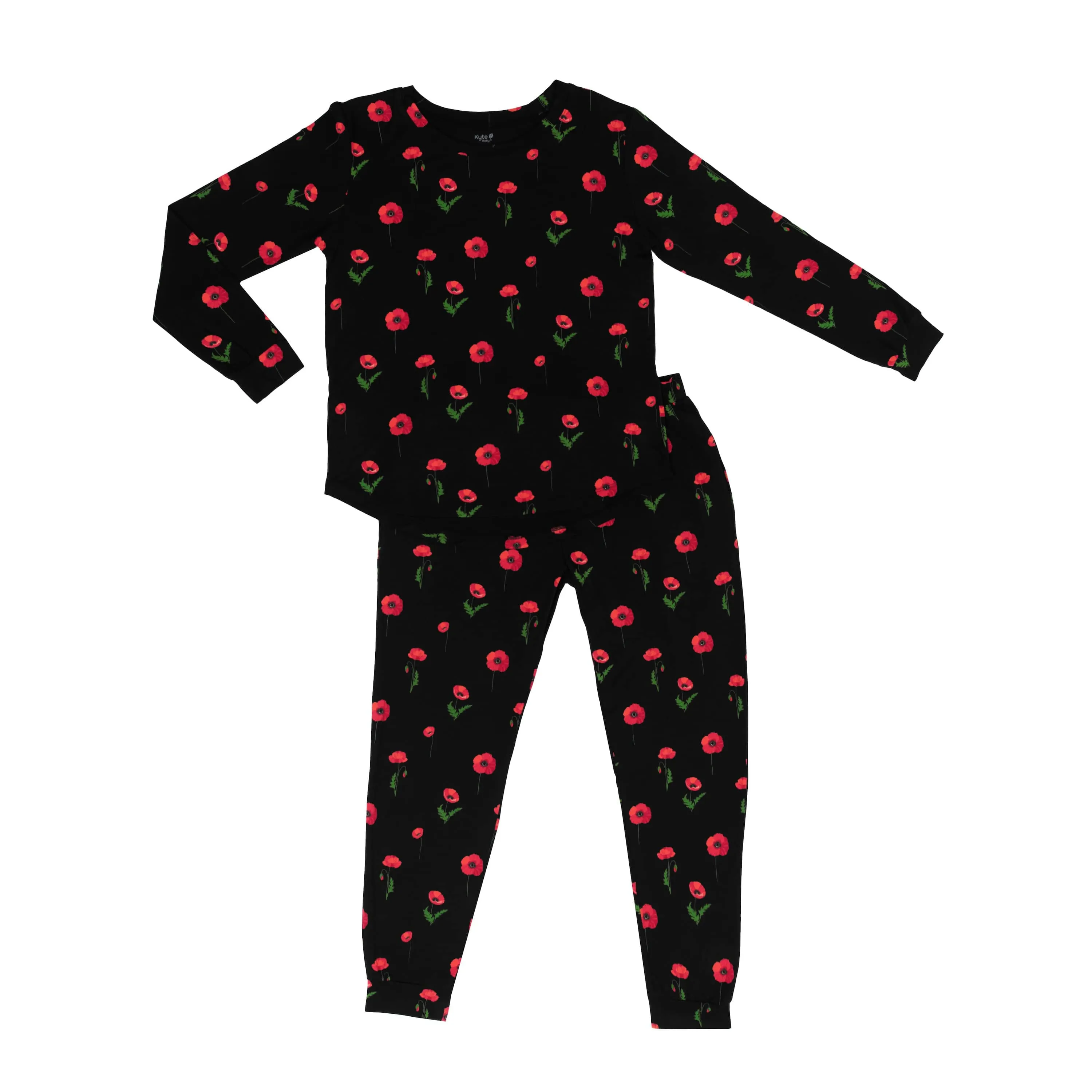 Women's Jogger Pajama Set in Midnight Poppies