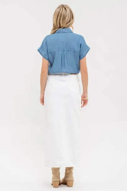 Xander Short Sleeve Denim Top