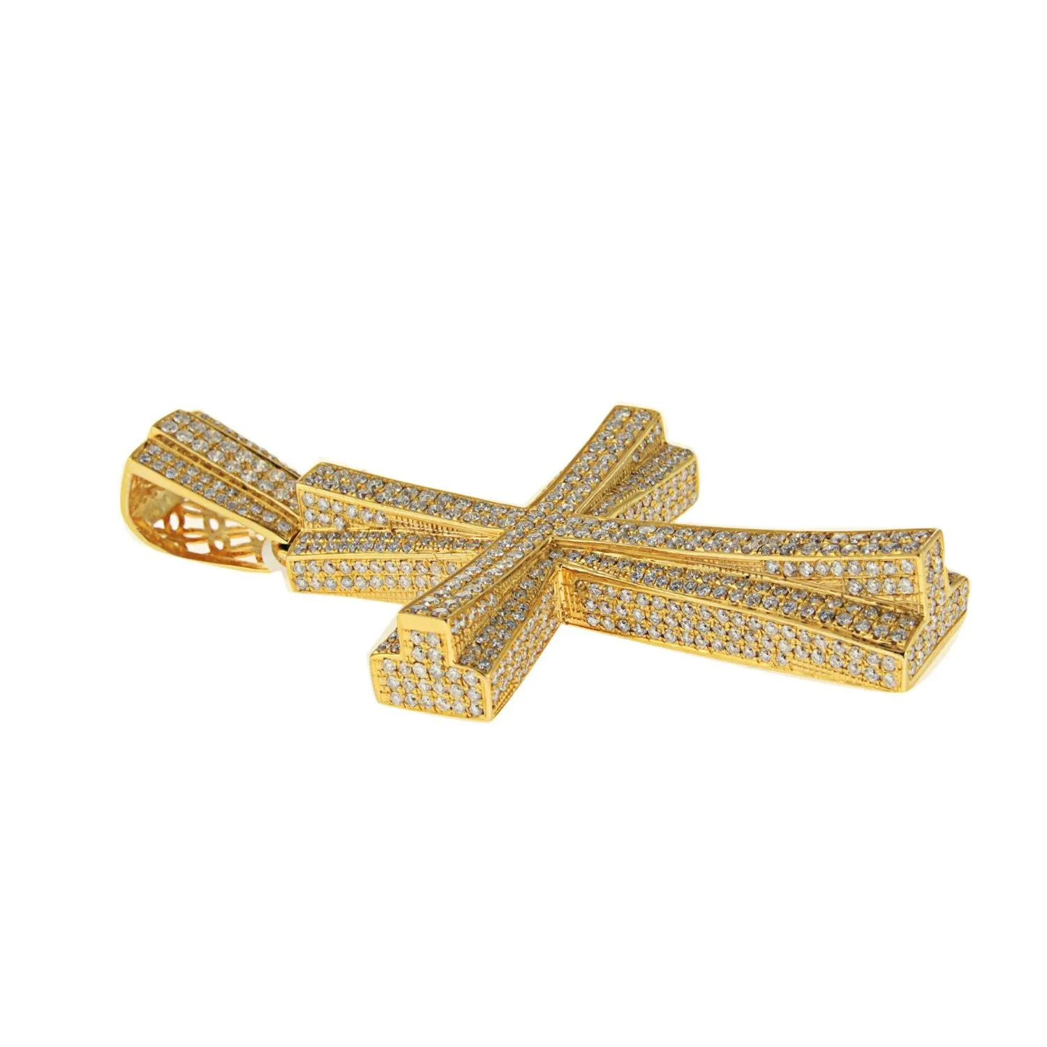 Yellow Gold Cross with Diamonds