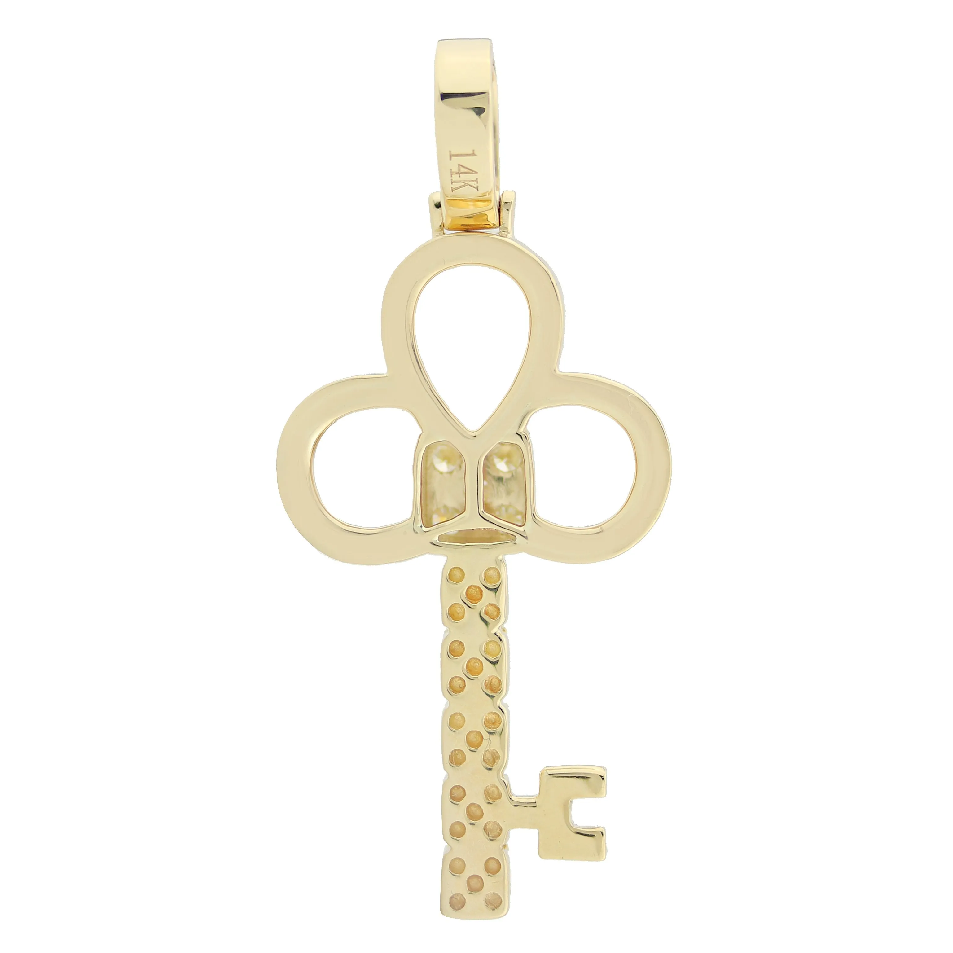 Yellow Gold Key Pendant with Diamonds Small