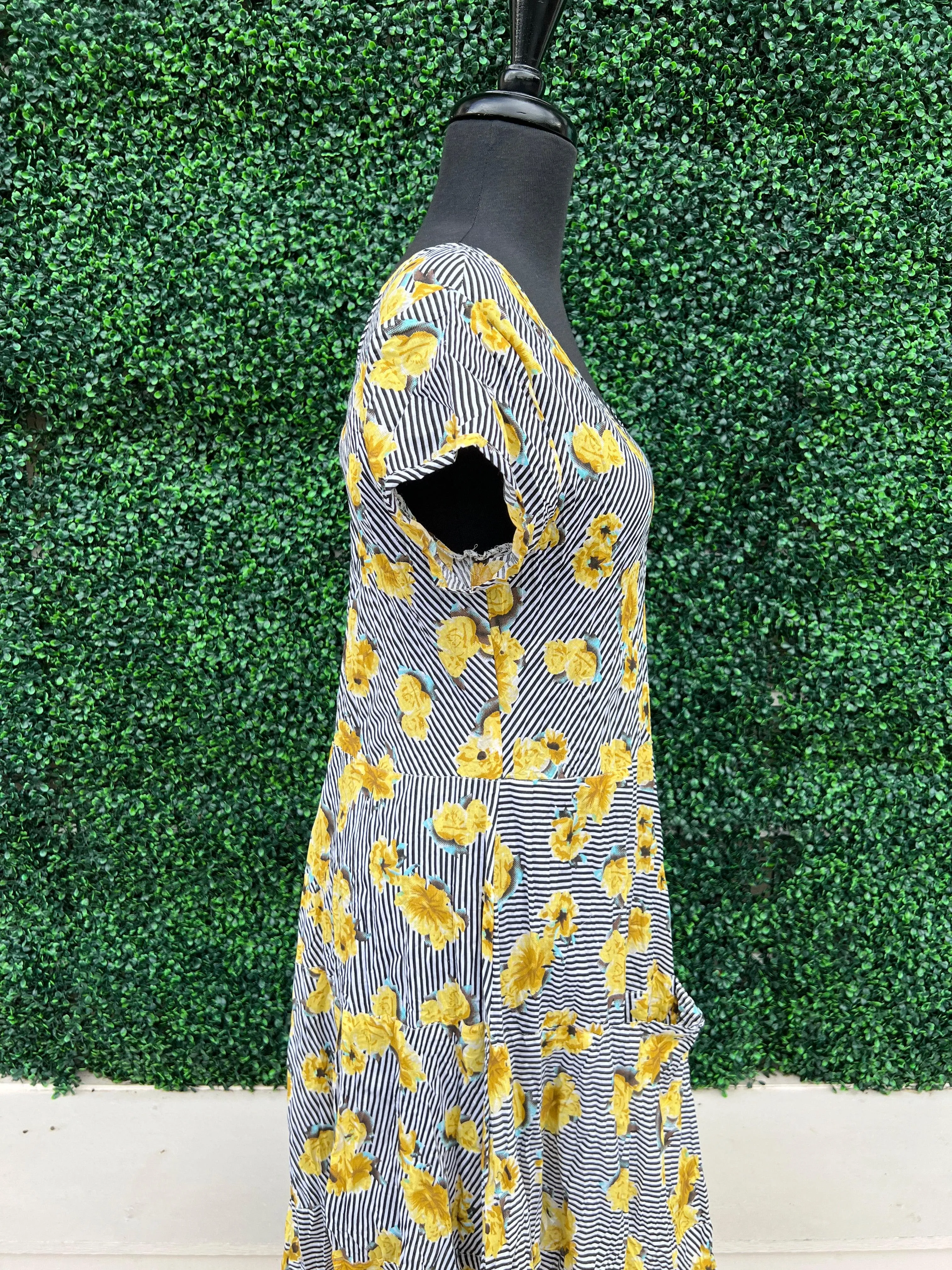 Yellow Rose Midi Dress