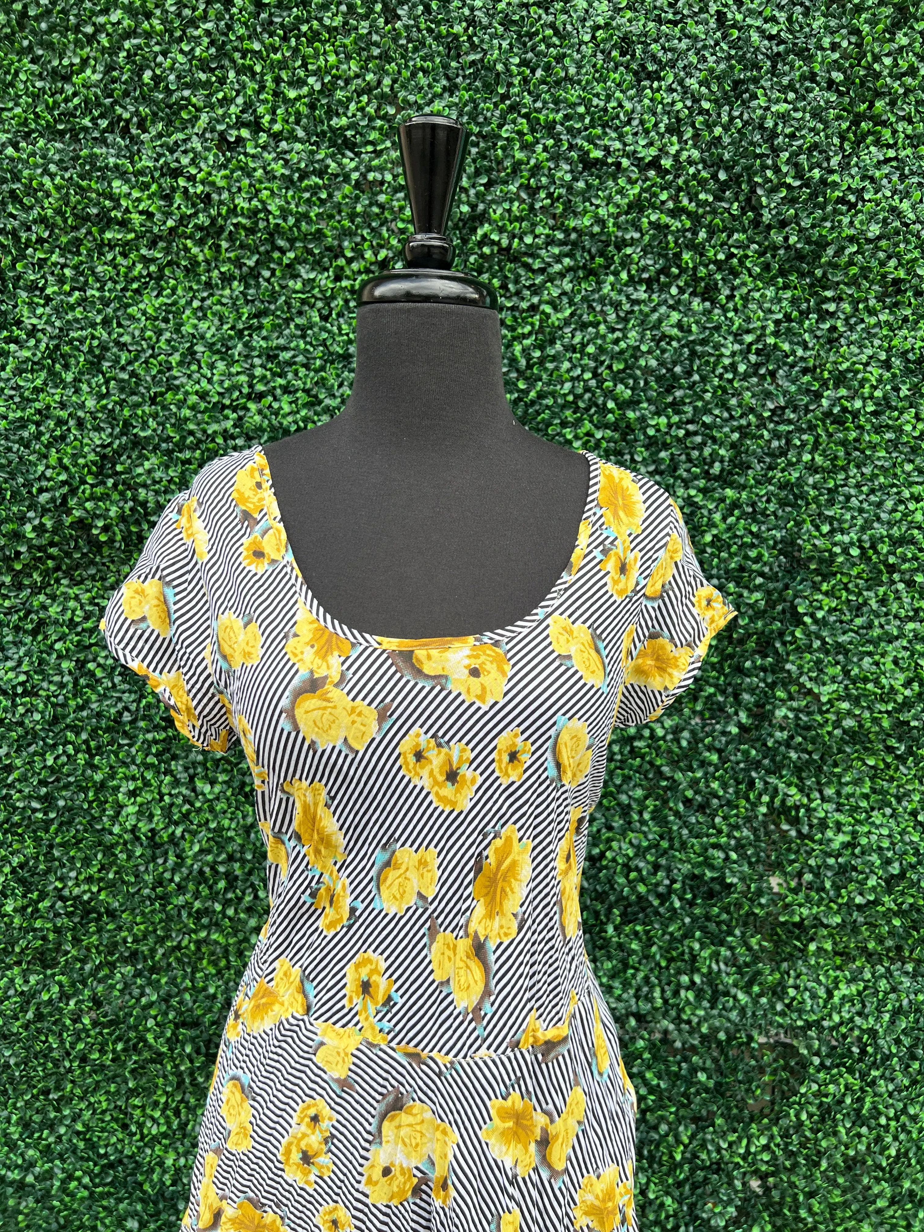 Yellow Rose Midi Dress