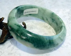 Ying Yu's Jewelry Box Good Green Veins Grade A Burmese Jadeite Bangle Bracelet 50mm + Certificate (657)