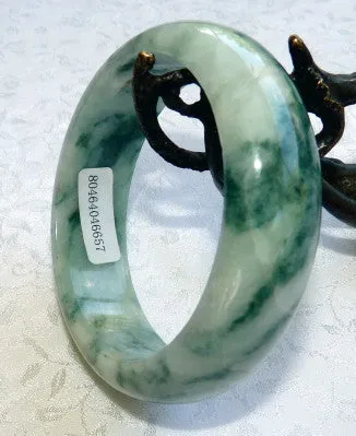 Ying Yu's Jewelry Box Good Green Veins Grade A Burmese Jadeite Bangle Bracelet 50mm + Certificate (657)