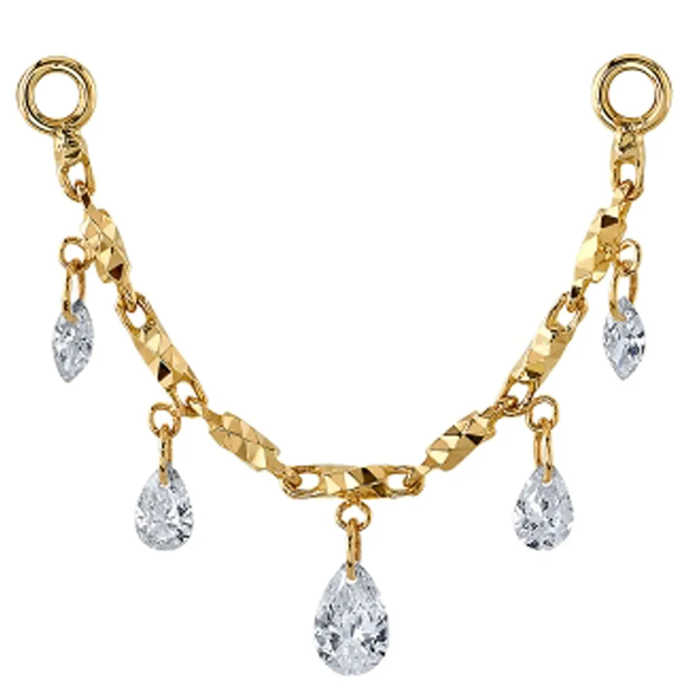 Zeraphine Chain Attachment in Gold with DIAMONDS